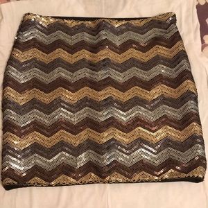 Forever 21 Chevron Sequin Skirt